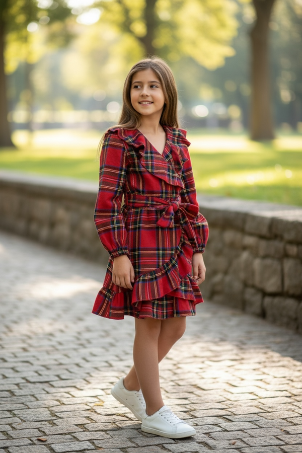 Vestitino con fantasia scozzese - 6517