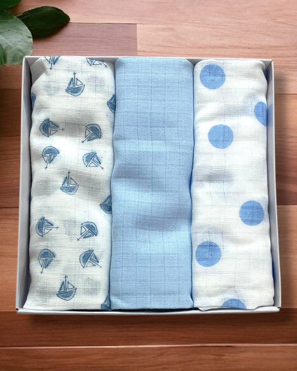 set 3 quadrati 75x75 100%cotone - 502 dis.Pois