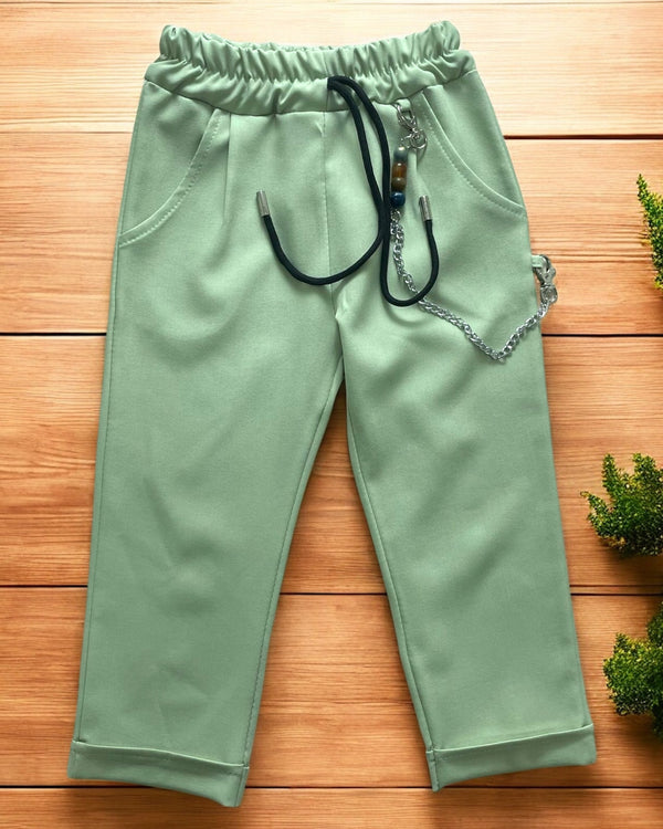 Pantalone moda con catena laterale - 0488