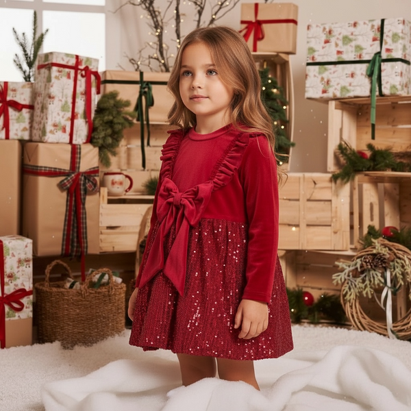 Vestitino in velluto con paillettes - 2203