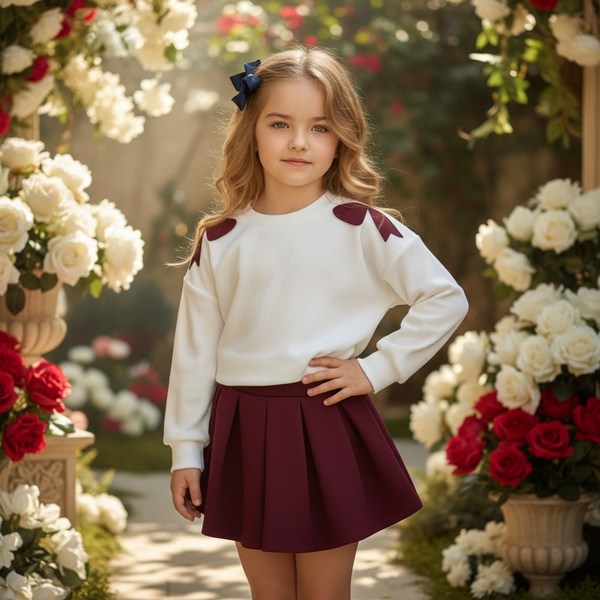 Completo con felpa con fiocchi  e gonna - 70275