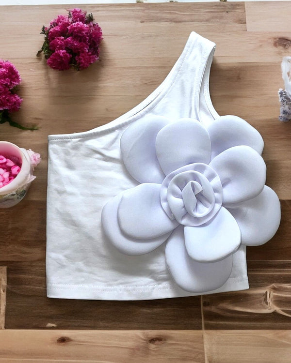 Top con fiore