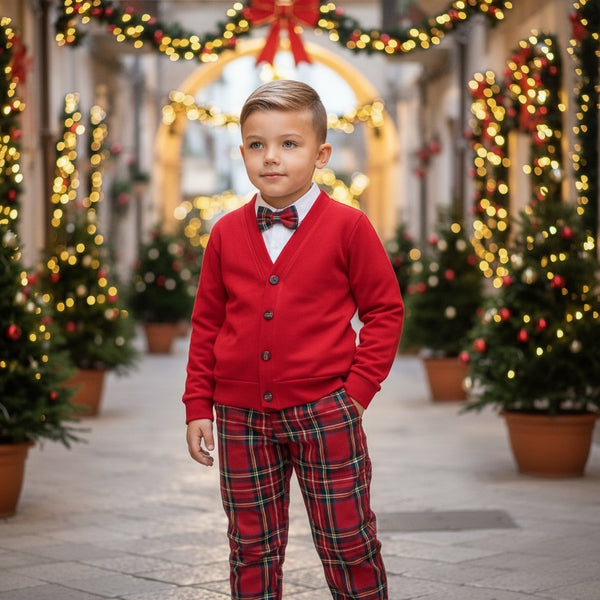 Completo 3pz 
Cardigan
T-Shirt 
Pantalone scozzese - 1099N.