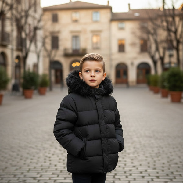 Giubbino con pelliccia interna e cappuccio - YM-3850