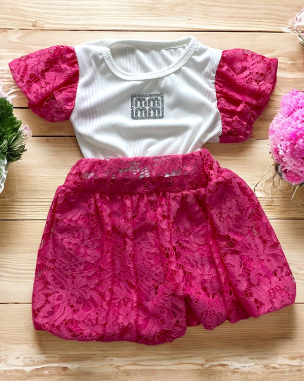 Coordinato 
T-shirt + Gonna in pizzo - 38162