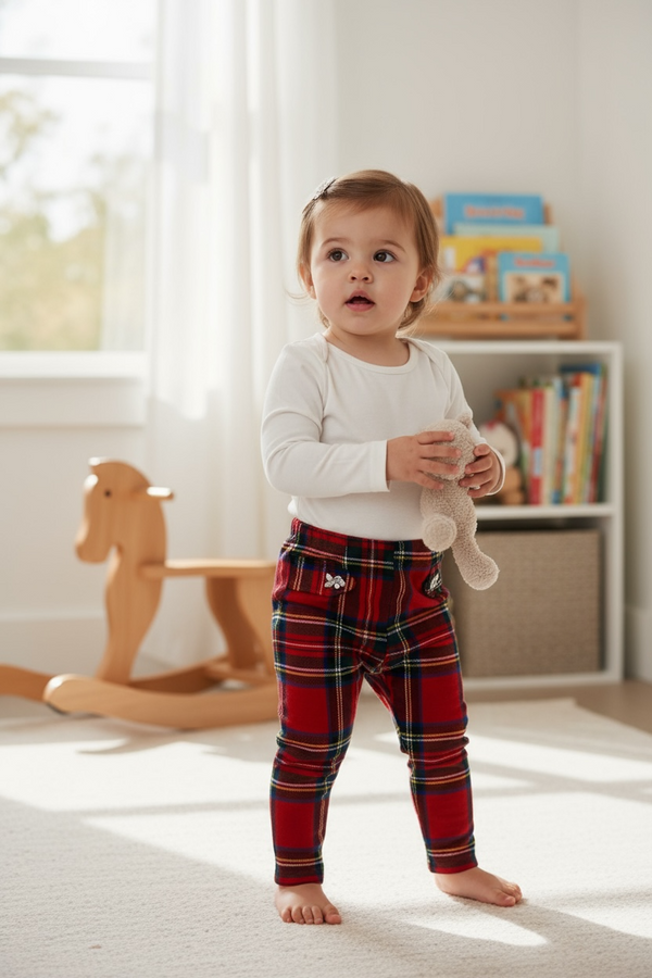 Pantalone con fantasia scozzese - 3382