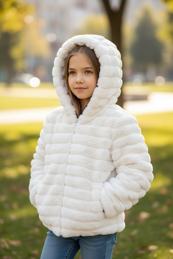 Pelliccia con cappuccio double-face - GRA3014