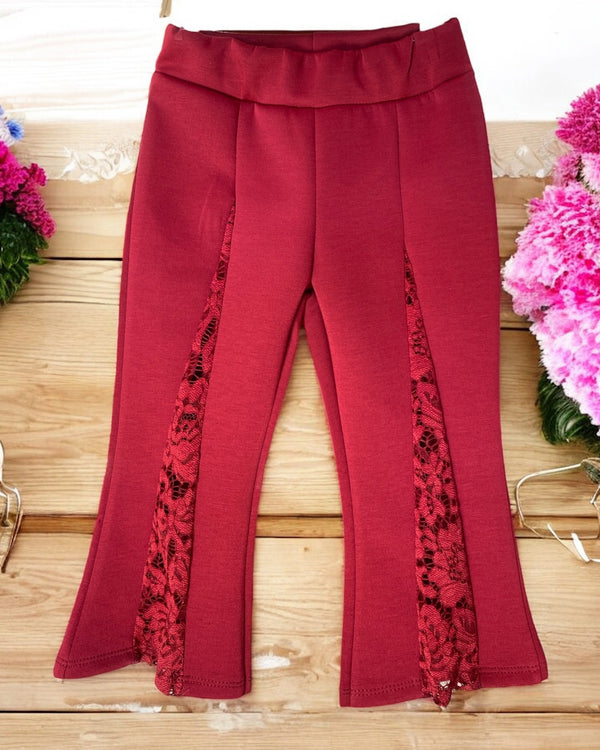 Pantalone a zampa con merletto - 25345