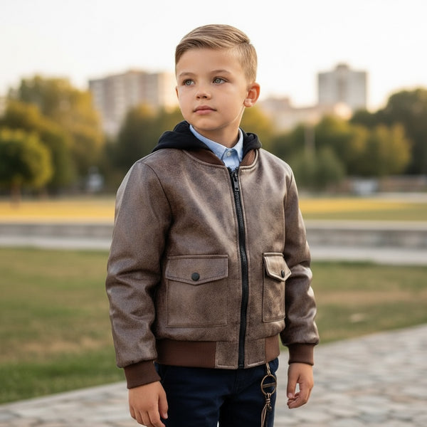 Giacca in camoscio con tasche - XBO-2172