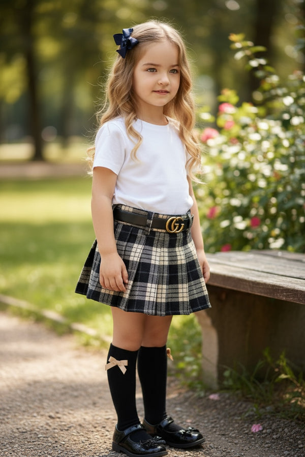 Gonna a pieghe con cinta - 10816