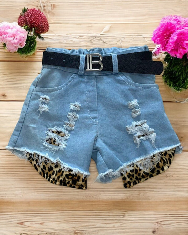PANTALONCINO IN DENIM CON CINTURA - 256102N