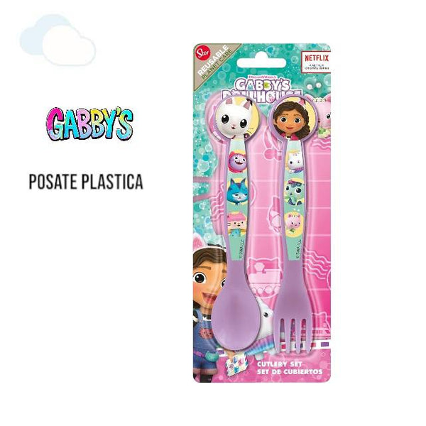 Posate Gabby's Dollhouse in plastica - POSATE GABBY'S