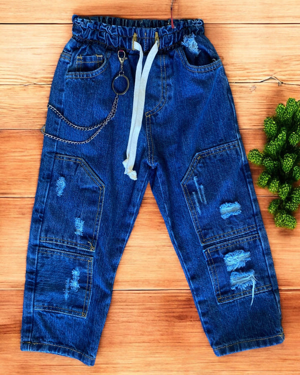 Jeans moda con catena laterale - KJ-1001