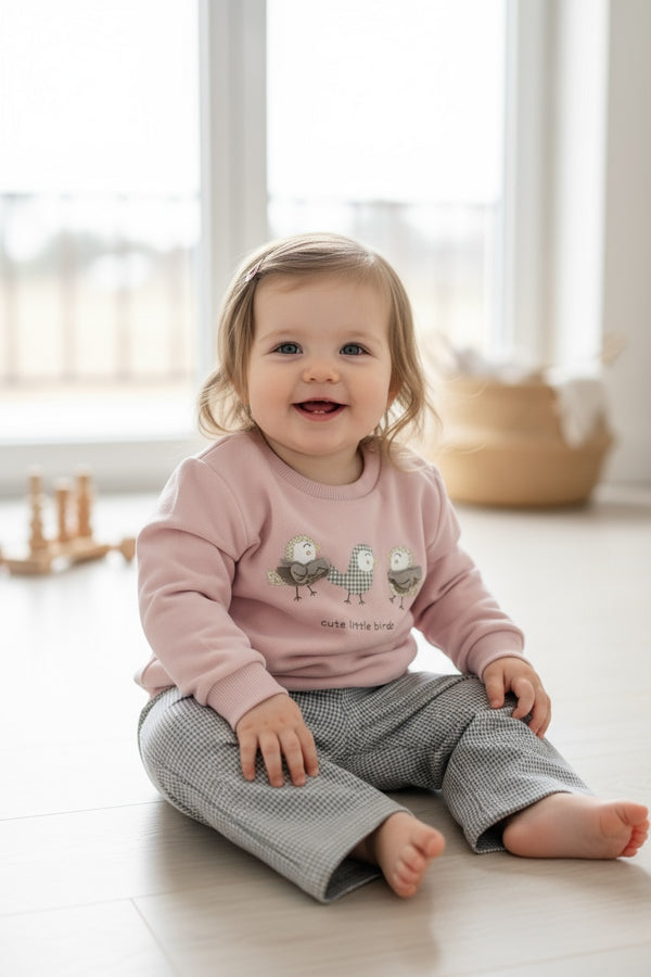 Completo 
Felpa girocollo 
Pantalone a zampa - SBBA-1086-P3