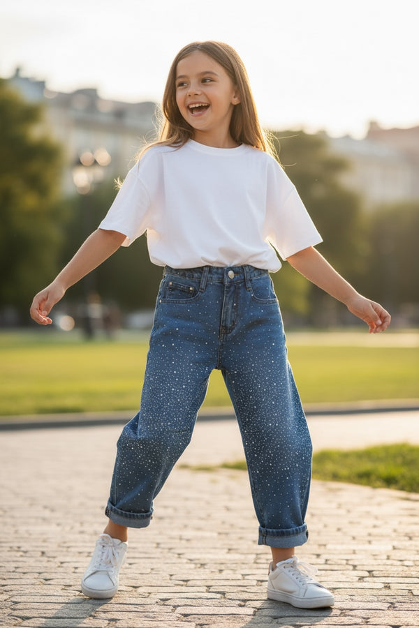 Jeans balloon glitter - 7773#