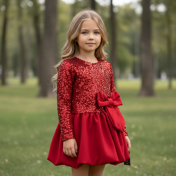 Vestitino con bustino paillettes in ciniglia  e
gonna Ballon - 25487