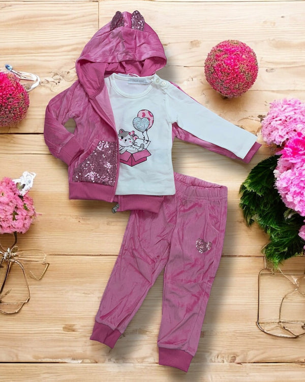 Tuta 3pz
Felpa con paillettes
Maglia girocollo
Pantalone - DF-9150