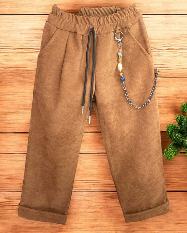 Pantalone moda con catena laterale - 25280