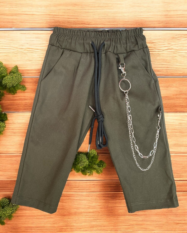 Pantalone moda con catena laterale - P0010