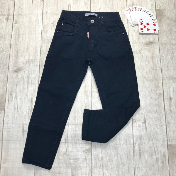 Pantalone tessuto tinta unita con bottone. - GD-1610