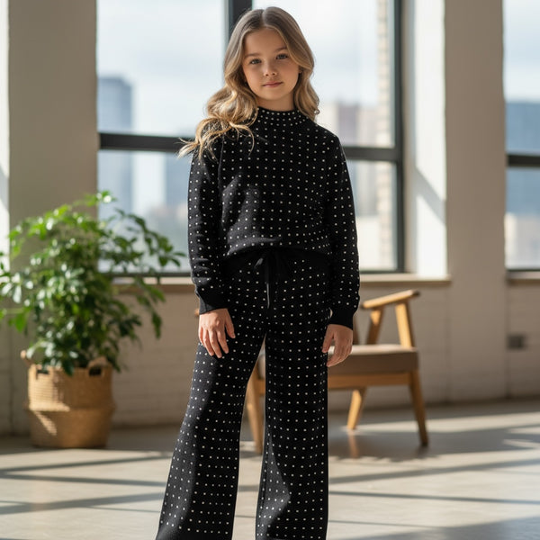 Coordinato in lana brillantinato - QC1559AB