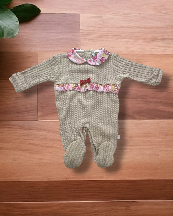 Tutina nascita con fiocco in velluto - NG-2215