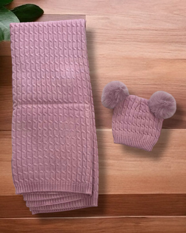 Coordinato Cappello pon pon + Scialle - B5271/F