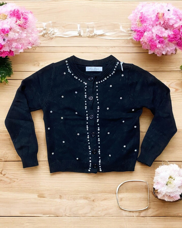 Cardigan con applicazione di diamantini - HX2105