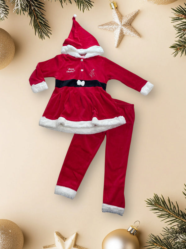 Completo Mamma Natale 
Giacca a vestitino con cappuccio 
Pantalone - B371/2
