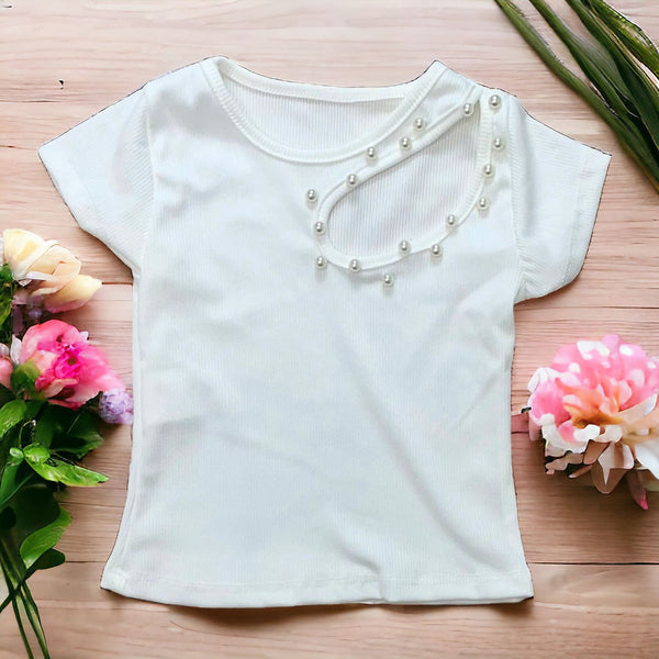 T-shirt con perline