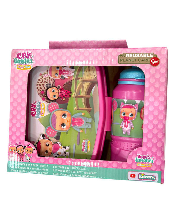 Set Cry Babies 
Portamerenda 
Borraccia in plastica 380ml - ST00773 CRY BABIES