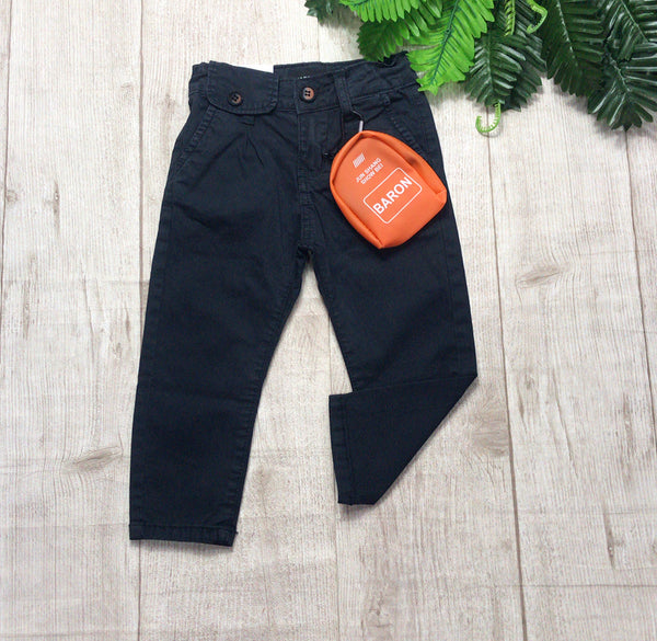 Pantalone in tessuto con bottone e accessorio laterale - ZNO-8647