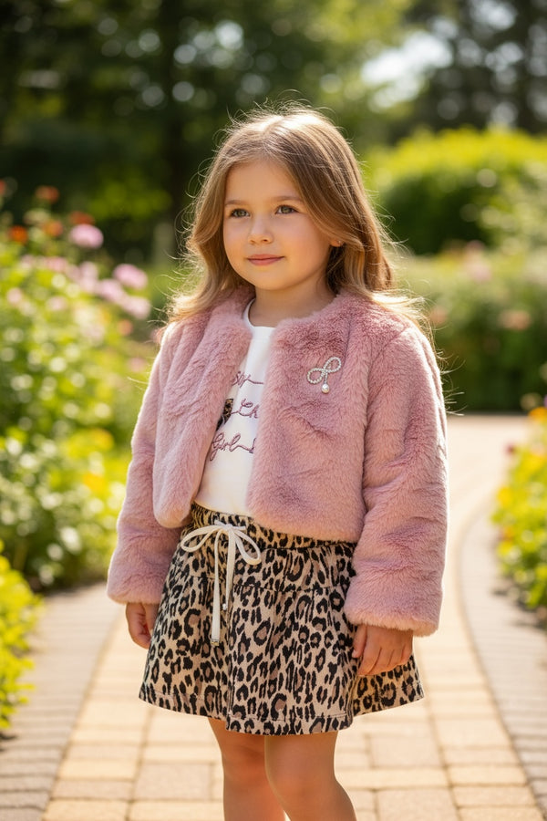 Completo
Palliccetta 
Maglia girocollo
Gonna animalier - SR992