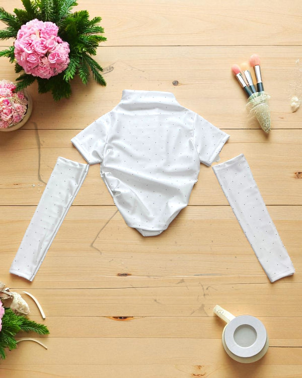Maglia brillantinata mezza manica con manicotti - 24332