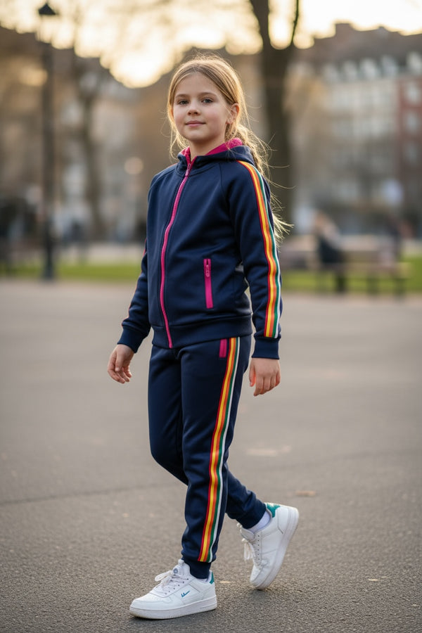 Tuta con strisce colorate
Felpa con cappuccio 
Pantalone - SF-990