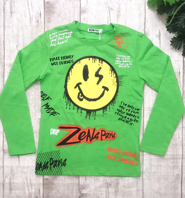 Maglia girocollo con stampa  SMILE. - ZY069