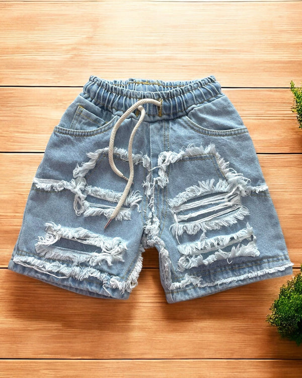 Jeans corto con elastico in vita - VG81801