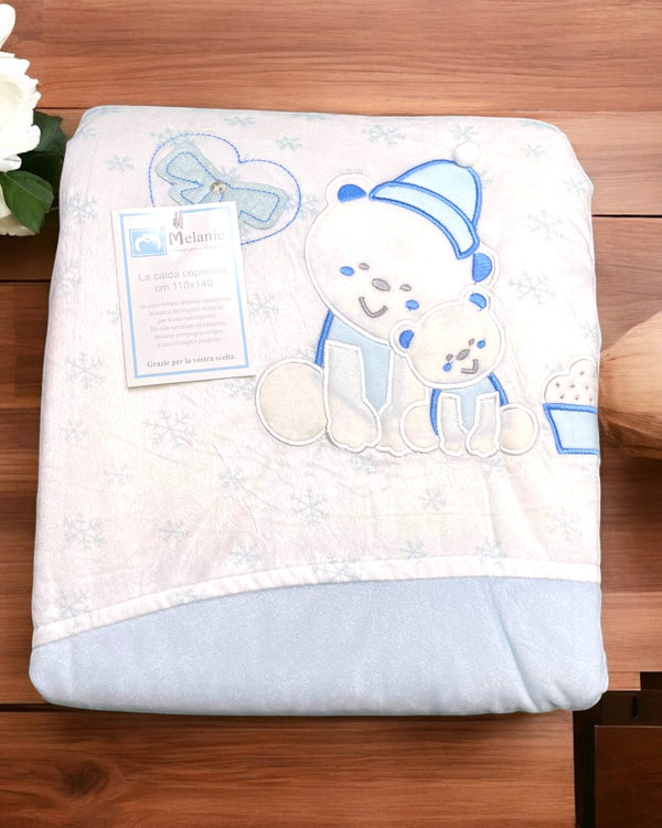 Piumoncino per culla in ciniglia
110x140 cm - BABY COPERTINA CON RICAMO