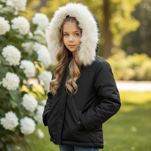 Giubbino con cappuccio a pelliccia - G-1265-9