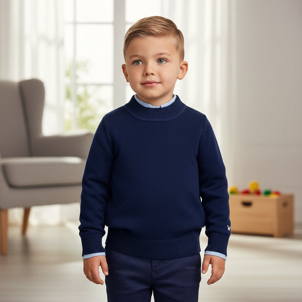 Maglioncino tinta unita mezzo collo - R810