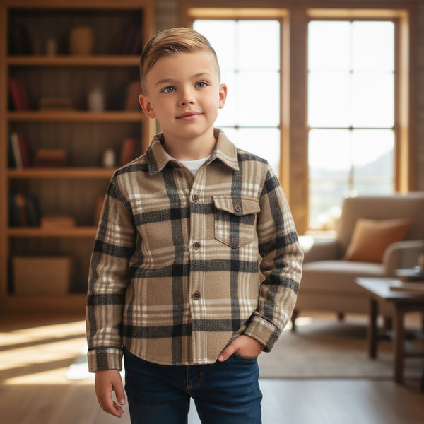 Camicia in flanella con bottoni - 25472