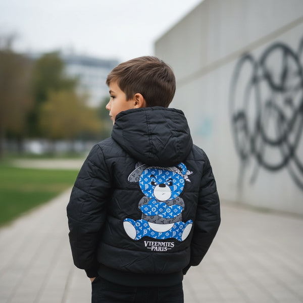 Giubbino con orsetto al petto e sul retro - LF-7932