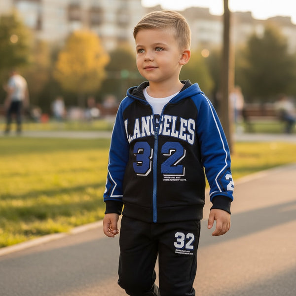 Tuta 3 pz con maglia felpa con zip e pantalone - HY-389