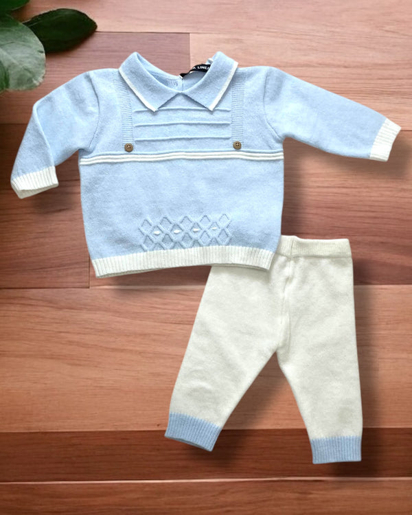 Coordinato in lana 
Maglia con colletto 
Pantalone - NEO-02