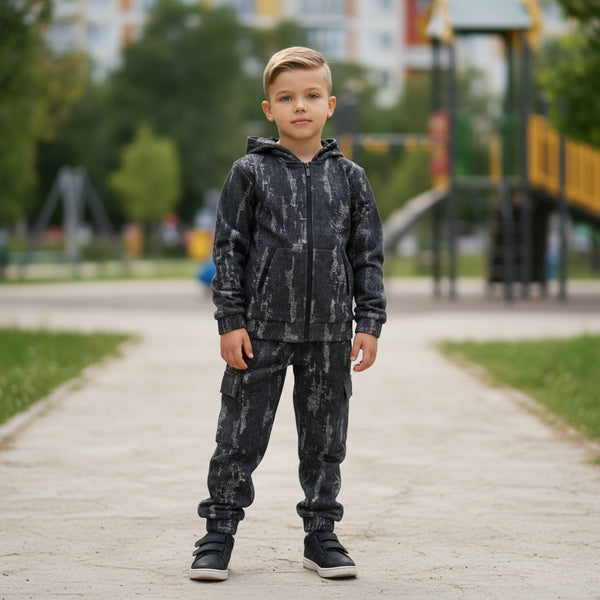 Tuta 
Felpa con cappuccio 
Pantalone con  tasconi - XM-582