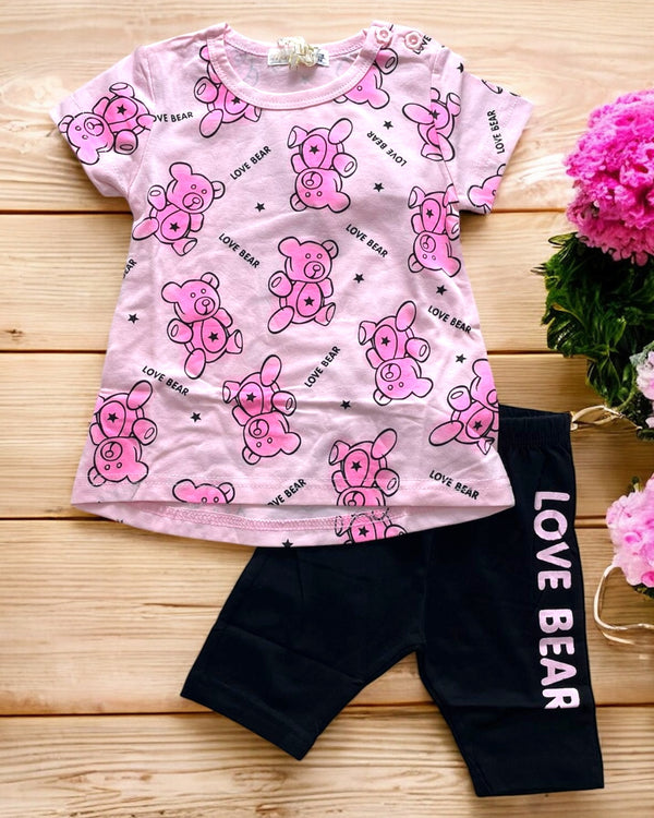 Completo con Leggings con stampa orsacchiotti - XW-9979