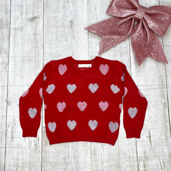 Maglioncino girocollo con cuori. - D974