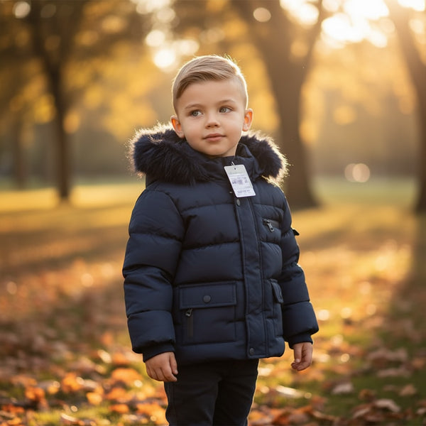 Giubbino con pelliccia alcappuccio - YM-3907