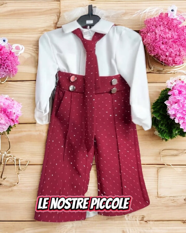 Completo 
Camicia con cravatta
Pantalone a palazzo con brillantini - 1016.
