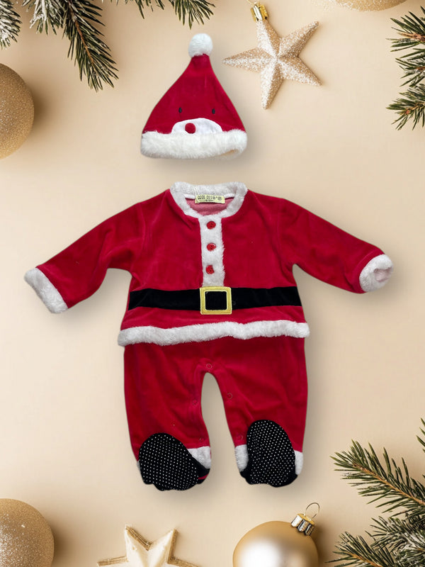 Coordinato Natalizio + cappellino
Maglia con stampa Mamma Natale 
Gonna a balze con pailettes - R-YF57